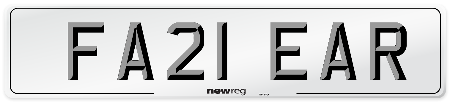 FA21 EAR Number Plate from New Reg